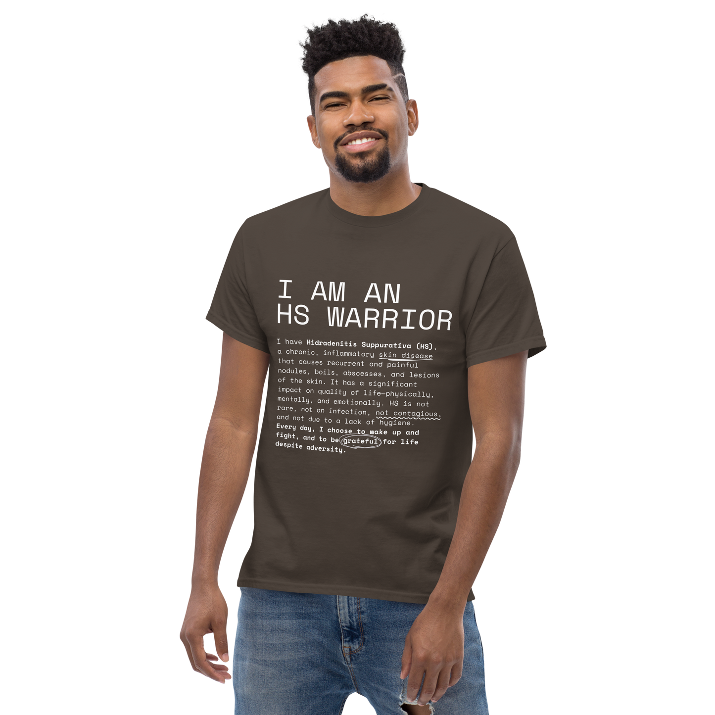 I am an HS Warrior Awareness Men's Comfy 100% Cotton Classic Tee