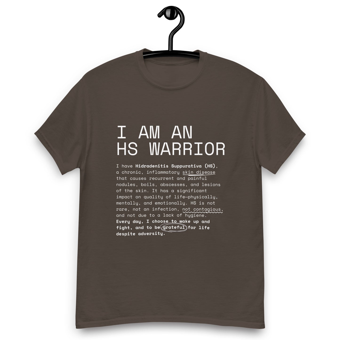 I am an HS Warrior Awareness Men's Comfy 100% Cotton Classic Tee