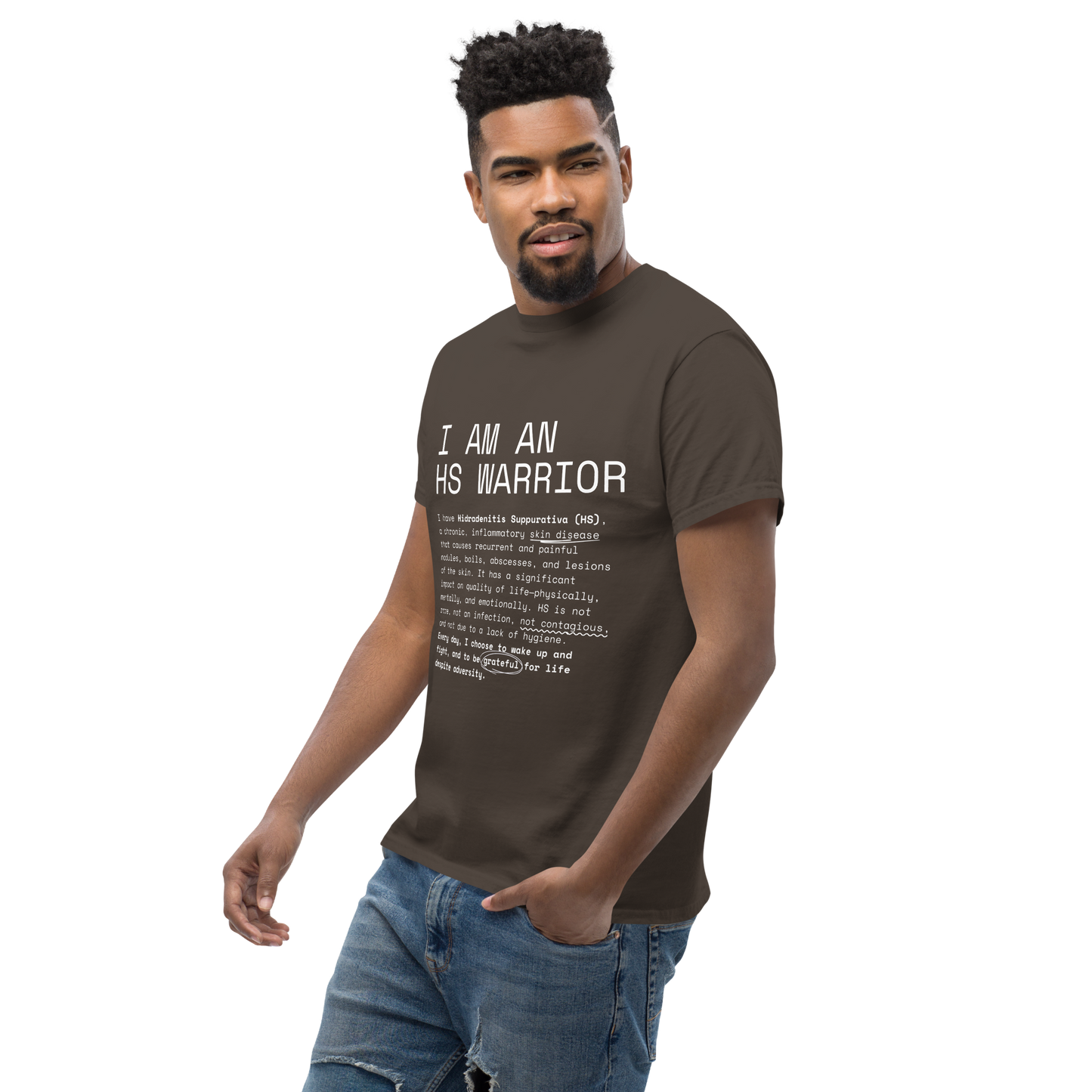 I am an HS Warrior Awareness Men's Comfy 100% Cotton Classic Tee