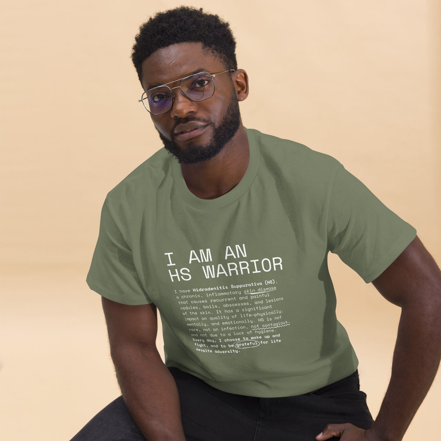 I am an HS Warrior Awareness Men's Comfy 100% Cotton Classic Tee