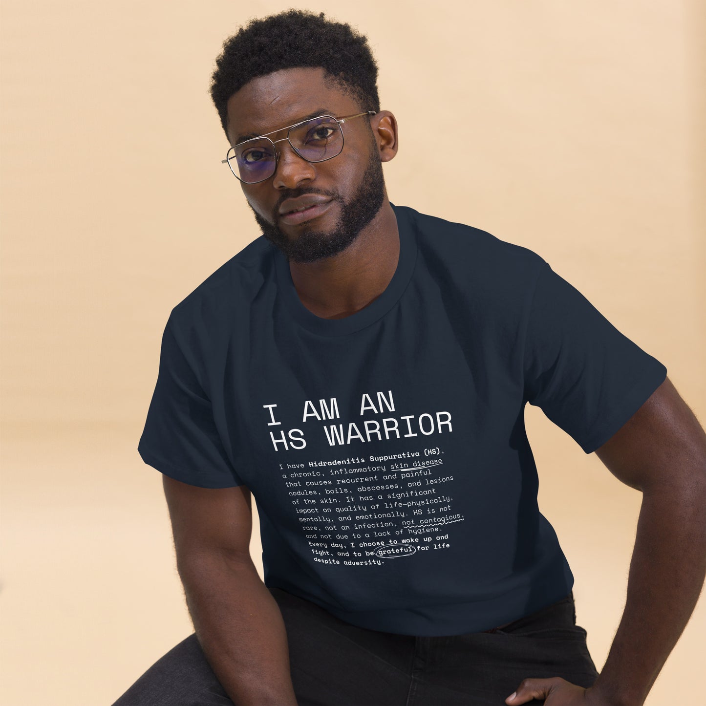 I am an HS Warrior Awareness Men's Comfy 100% Cotton Classic Tee