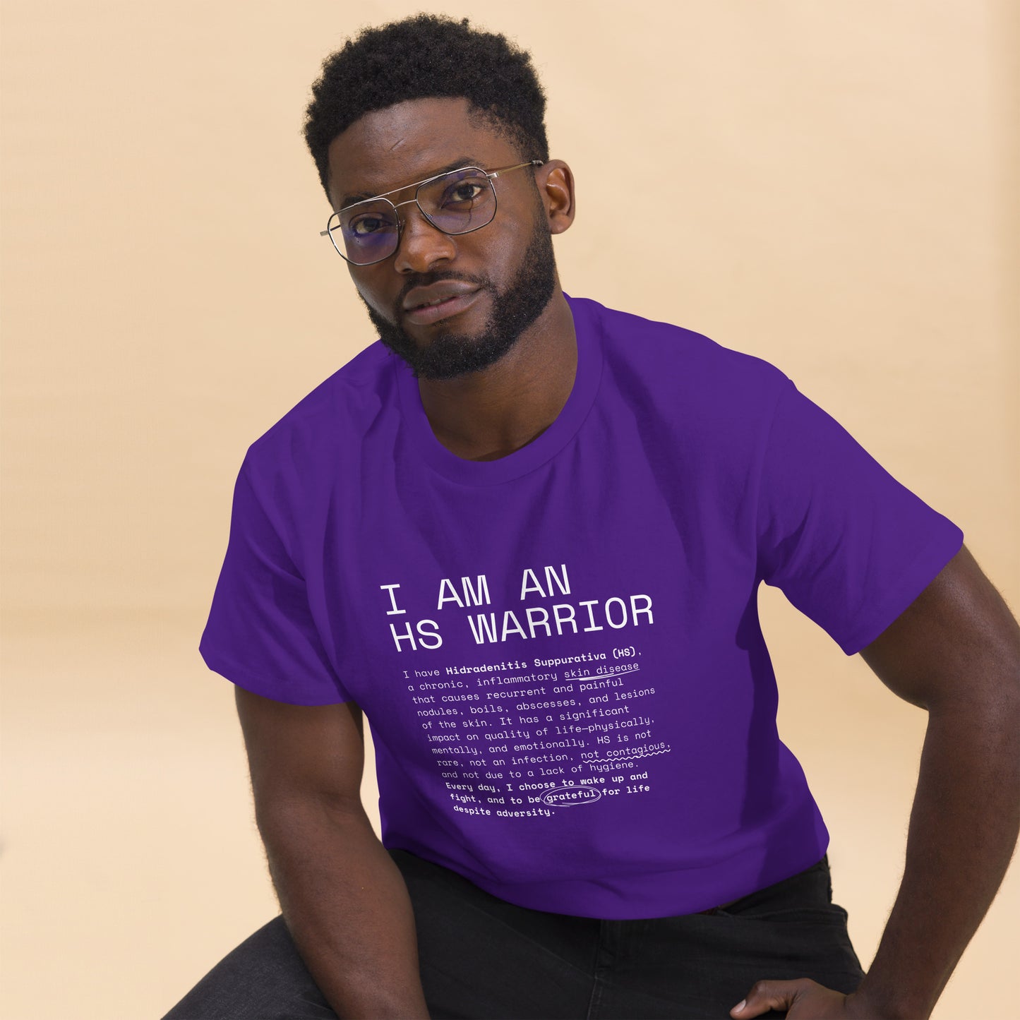 I am an HS Warrior Awareness Men's Comfy 100% Cotton Classic Tee