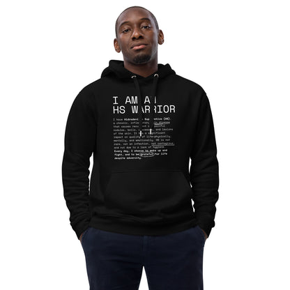 Hoodie Unisex, Premium & Ecológica - I am an HS Warrior