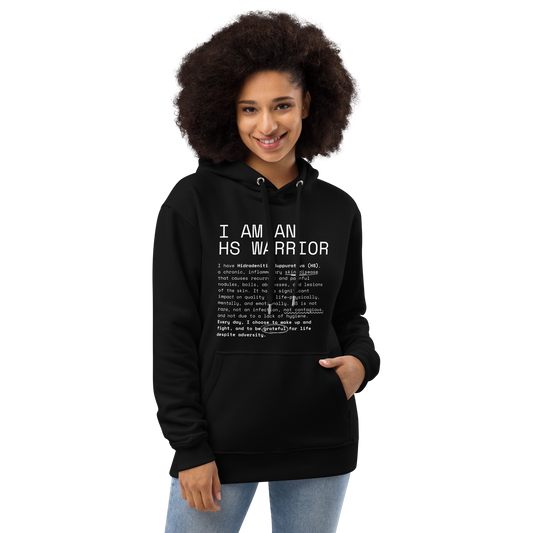 Hoodie Unisex, Premium & Ecológica - I am an HS Warrior