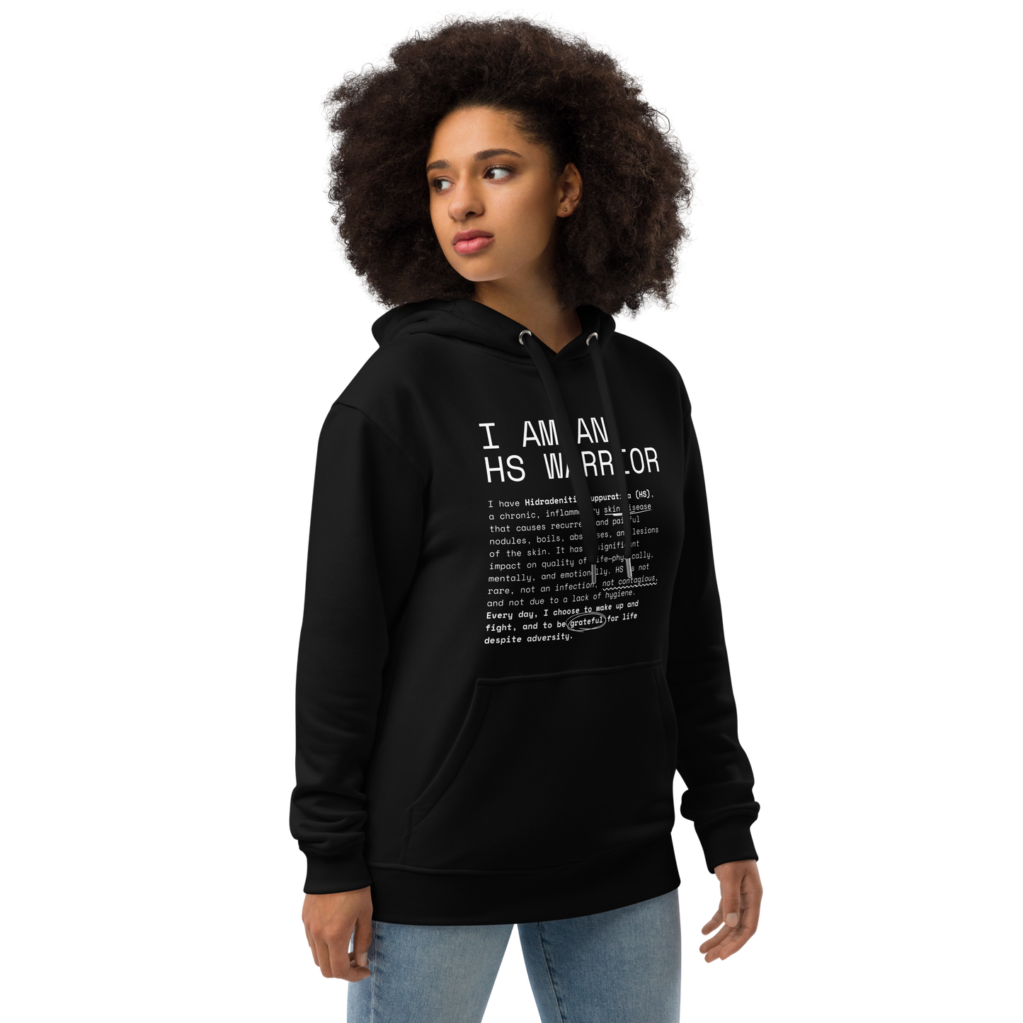 Hoodie Unisex, Premium & Ecológica - I am an HS Warrior