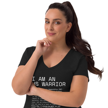 Playera Reciclada para Mujer en Cuello en V - I am an HS Warrior