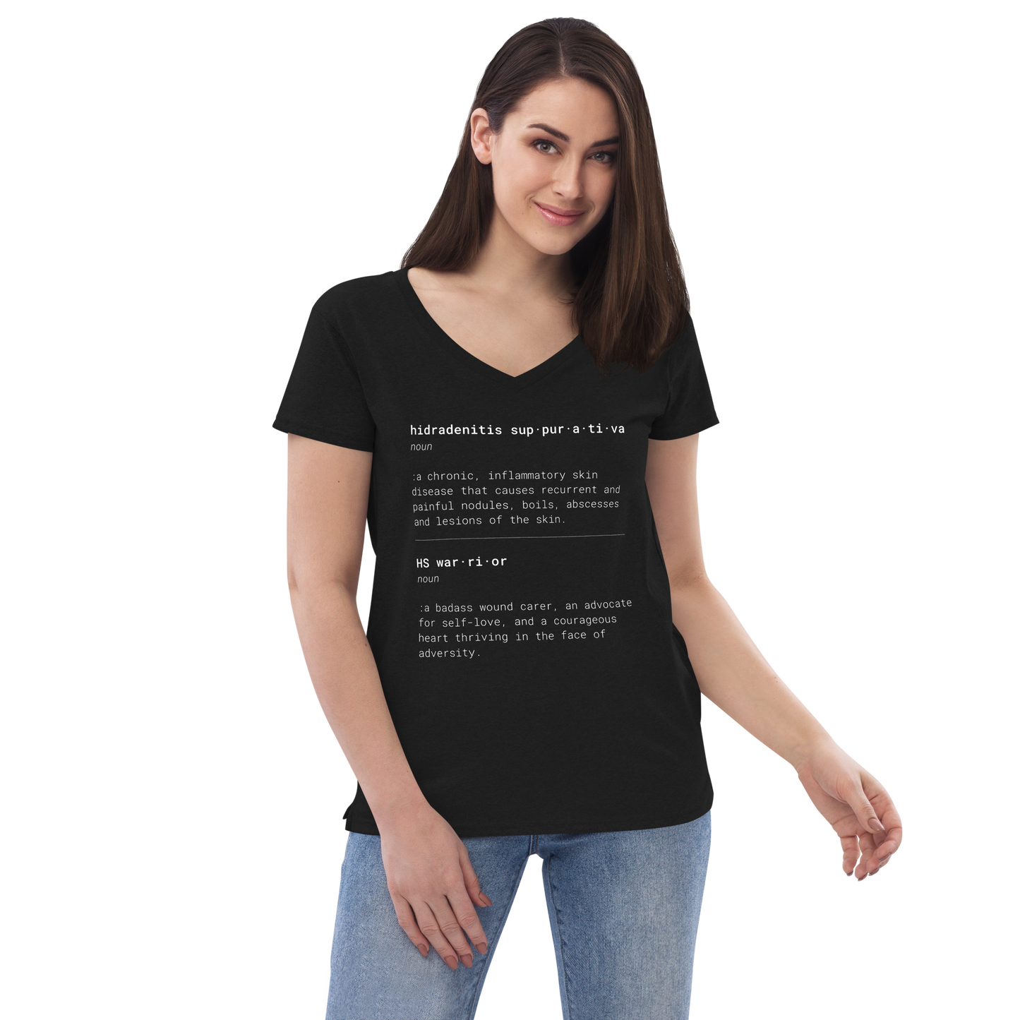 This is What HS Warrior Means Women’s Recycled V-neck T-shirt