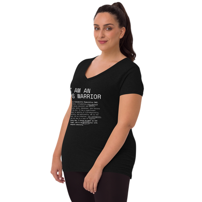 Playera Reciclada para Mujer en Cuello en V - I am an HS Warrior