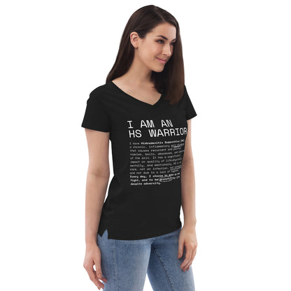 Playera Reciclada para Mujer en Cuello en V - I am an HS Warrior