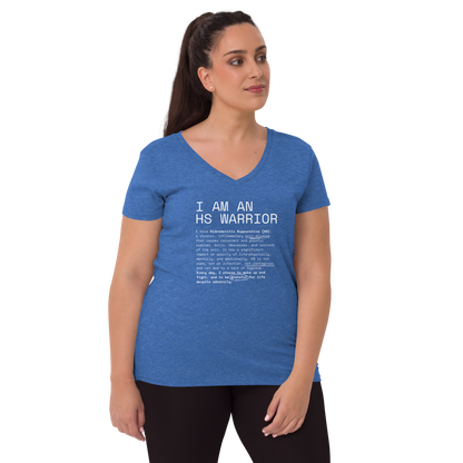 Playera Reciclada para Mujer en Cuello en V - I am an HS Warrior