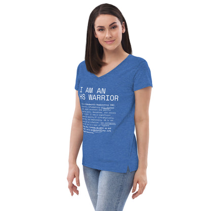 Playera Reciclada para Mujer en Cuello en V - I am an HS Warrior