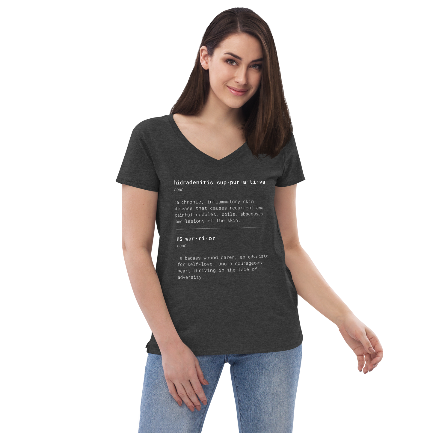 This is What HS Warrior Means Women’s Recycled V-neck T-shirt