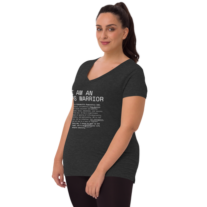 Playera Reciclada para Mujer en Cuello en V - I am an HS Warrior