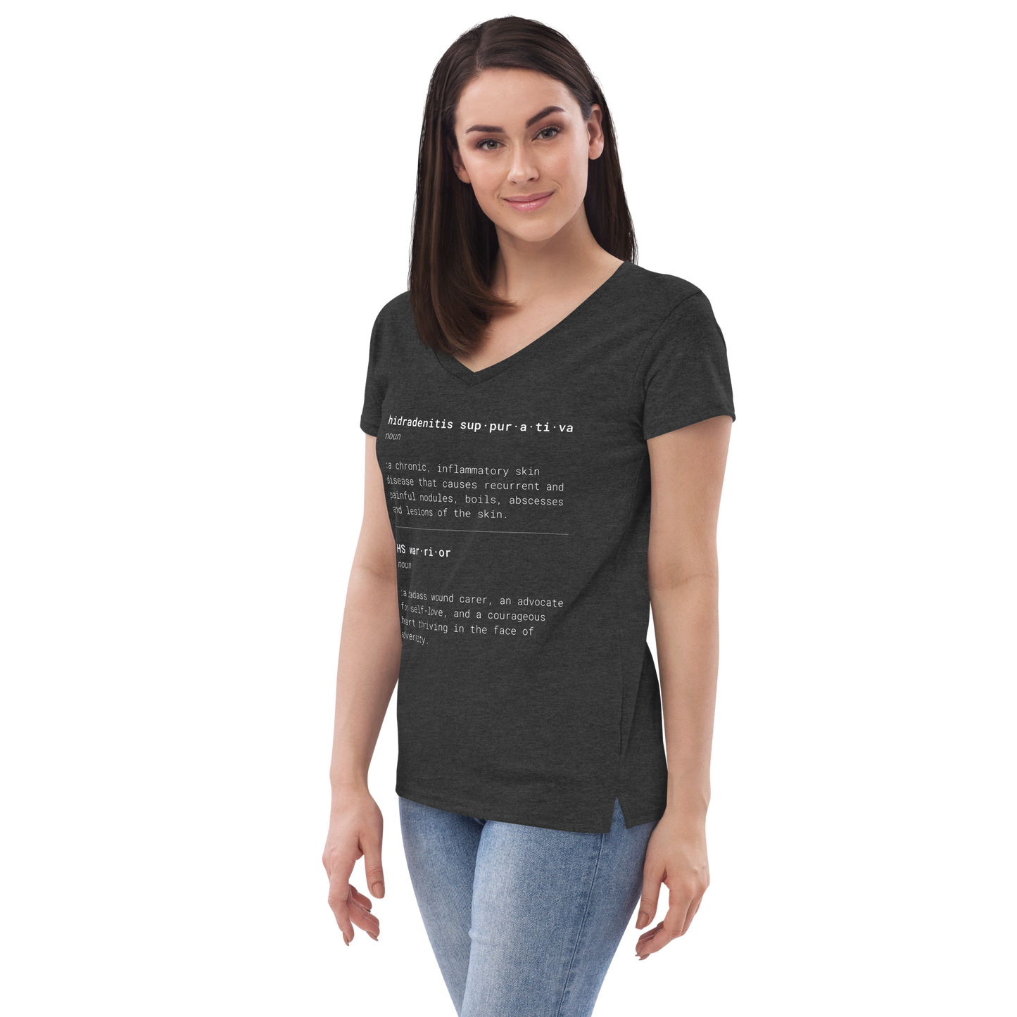 This is What HS Warrior Means Women’s Recycled V-neck T-shirt