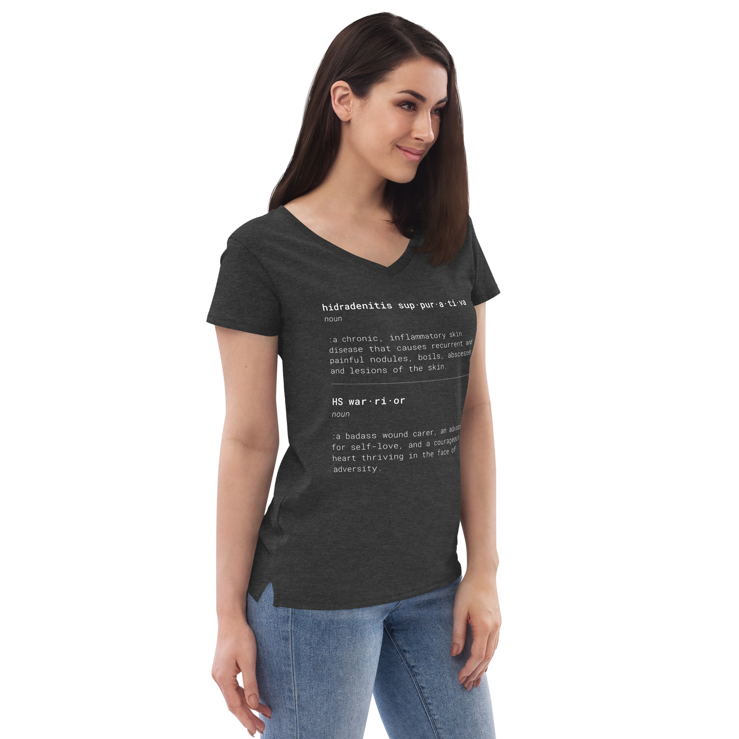 This is What HS Warrior Means Women’s Recycled V-neck T-shirt