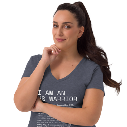 Playera Reciclada para Mujer en Cuello en V - I am an HS Warrior