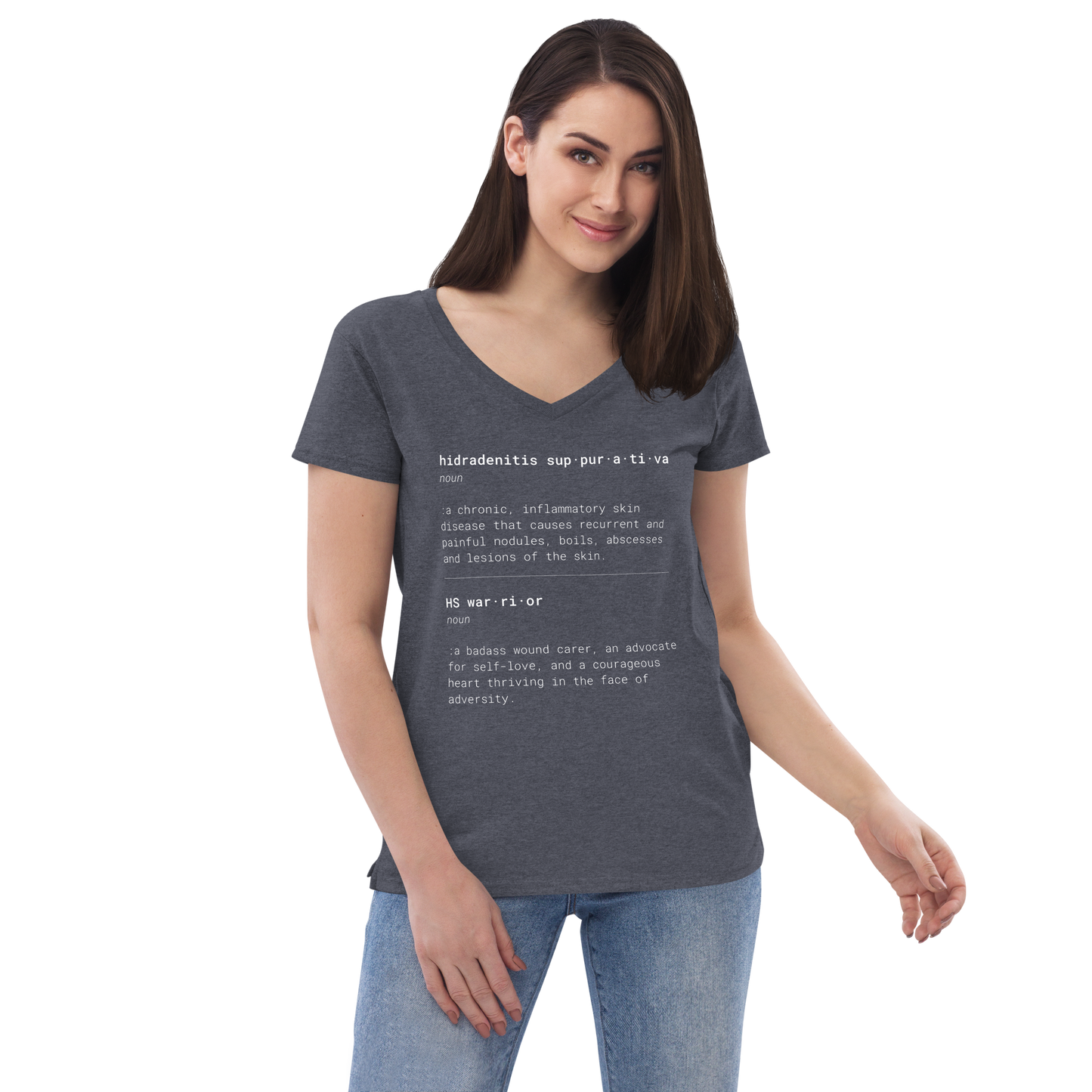 This is What HS Warrior Means Women’s Recycled V-neck T-shirt