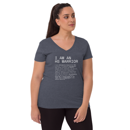 Playera Reciclada para Mujer en Cuello en V - I am an HS Warrior