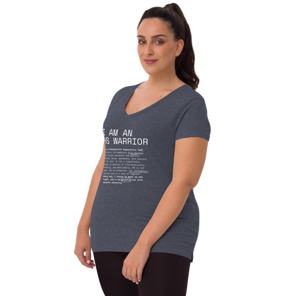 Playera Reciclada para Mujer en Cuello en V - I am an HS Warrior