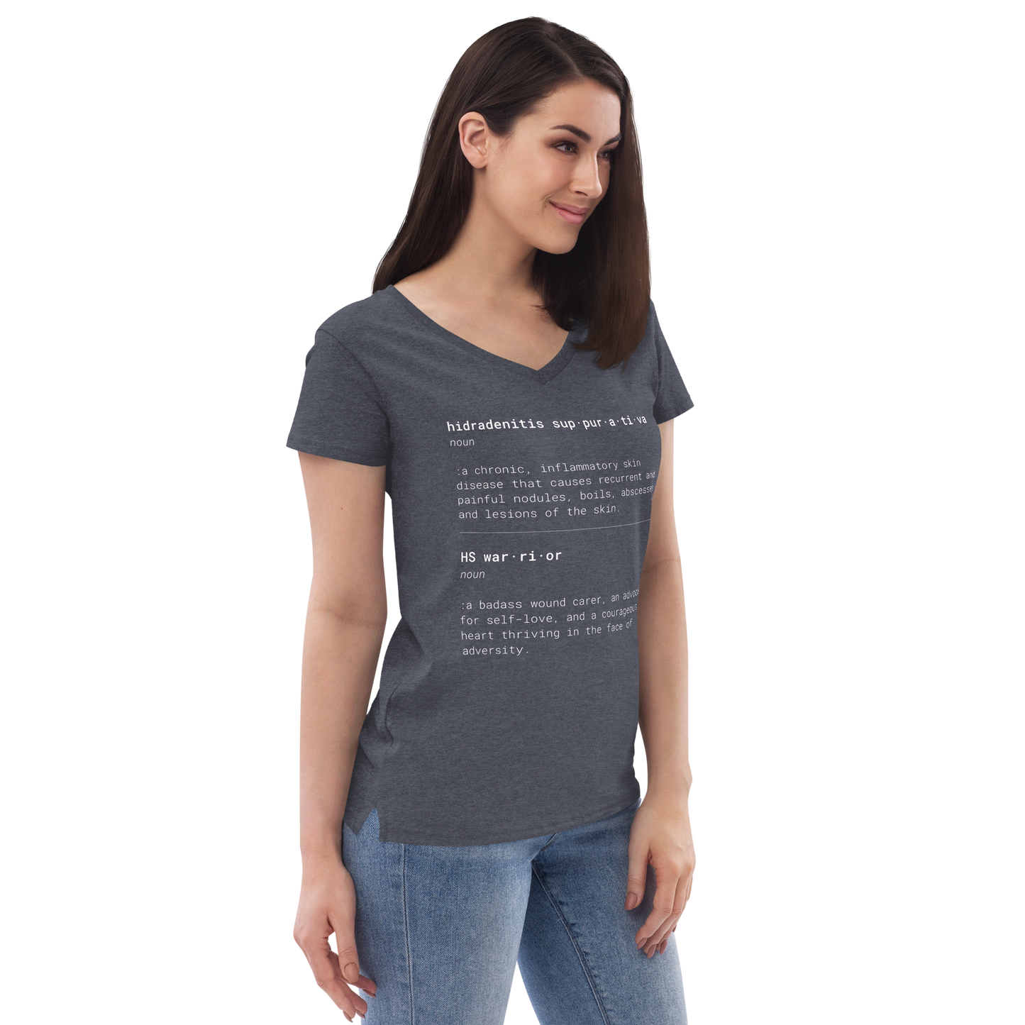 This is What HS Warrior Means Women’s Recycled V-neck T-shirt