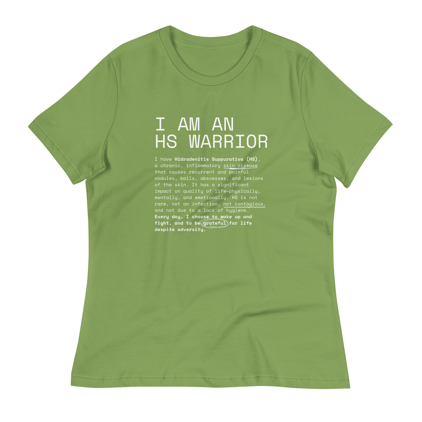 I am an HS Warrior Women's Relaxed Super Soft Cotton T-Shirt